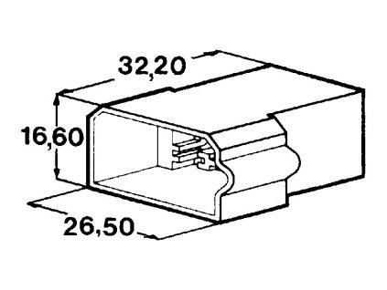 Svorkovnice pro 4 ks konektoru Faston 6,3 mm - samec s jazýčkem