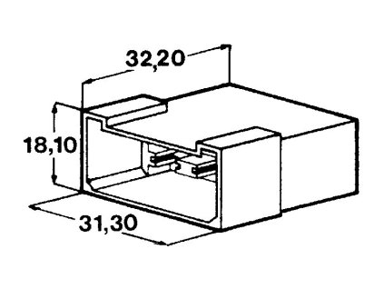 Svorkovnice pro 6 ks konektoru Faston 6,3 mm - samec s jazýčkem