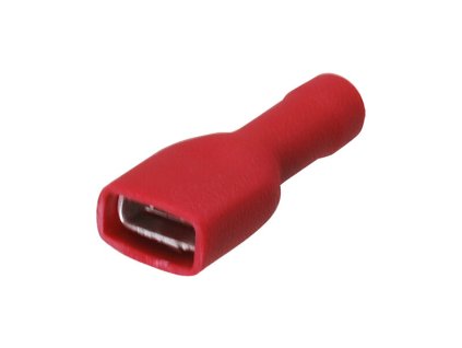 Faston konektor 6,3 mm - izolovaný červený