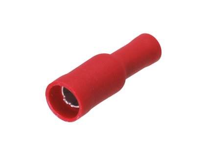 Kruhový konektor Ø 4 mm - poloizolovaný červený / samice