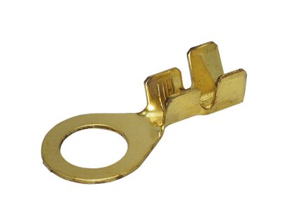 Kabelové oko Ø 10,2 / 16 mm z mosazi, vodič 3-6 mm