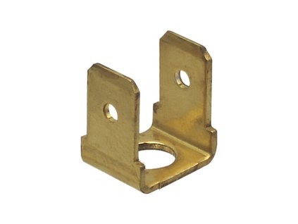 Nýtovací konektor 6,3mm - dvojitý 90°