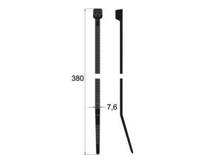Stahovací pásky 380 x 7,6 mm
