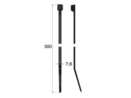 Stahovací pásky 300 x 7,6 mm