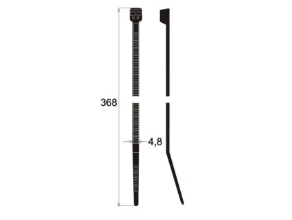 Stahovací pásky 368 x 4,8 mm