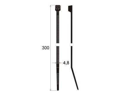 Stahovací pásky 300 x 4,8 mm