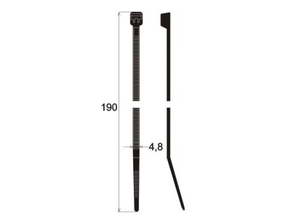 Stahovací pásky 190 x 4,8 mm