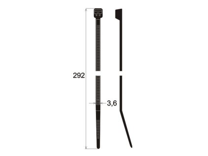 Stahovací pásky 292 x 3,6 mm