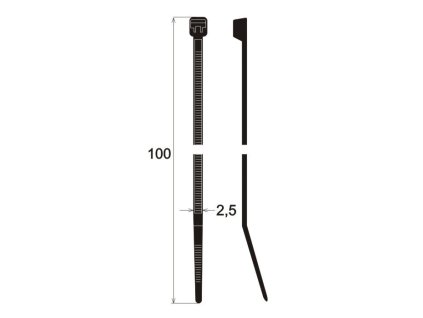 Stahovací pásky 100 x 2,5 mm