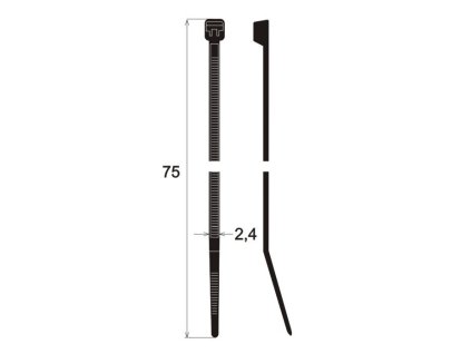 Stahovací pásky 75 x 2,4 mm