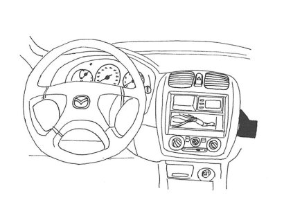 Konzole pro držák mobilního telefonu do Mazda 323