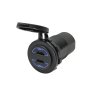 USB-C nabíječka QC4 PD / 2x USB-C - napájení 12-24 V - modré podsvícení