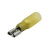 Poloizolovaný konektor 6,3 mm se smrštitelnou izolací - žlutý