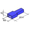 Izolační kryt konektoru Faston 6,3 mm - modrý