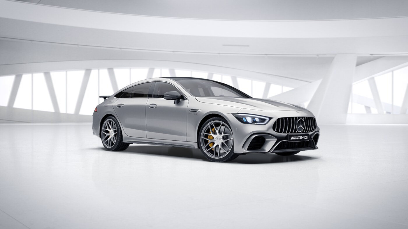 MERCEDES AMG GT 63 S 4MATIC+ 4-DOOR COUPÉ - stříbrná iridium metalíza