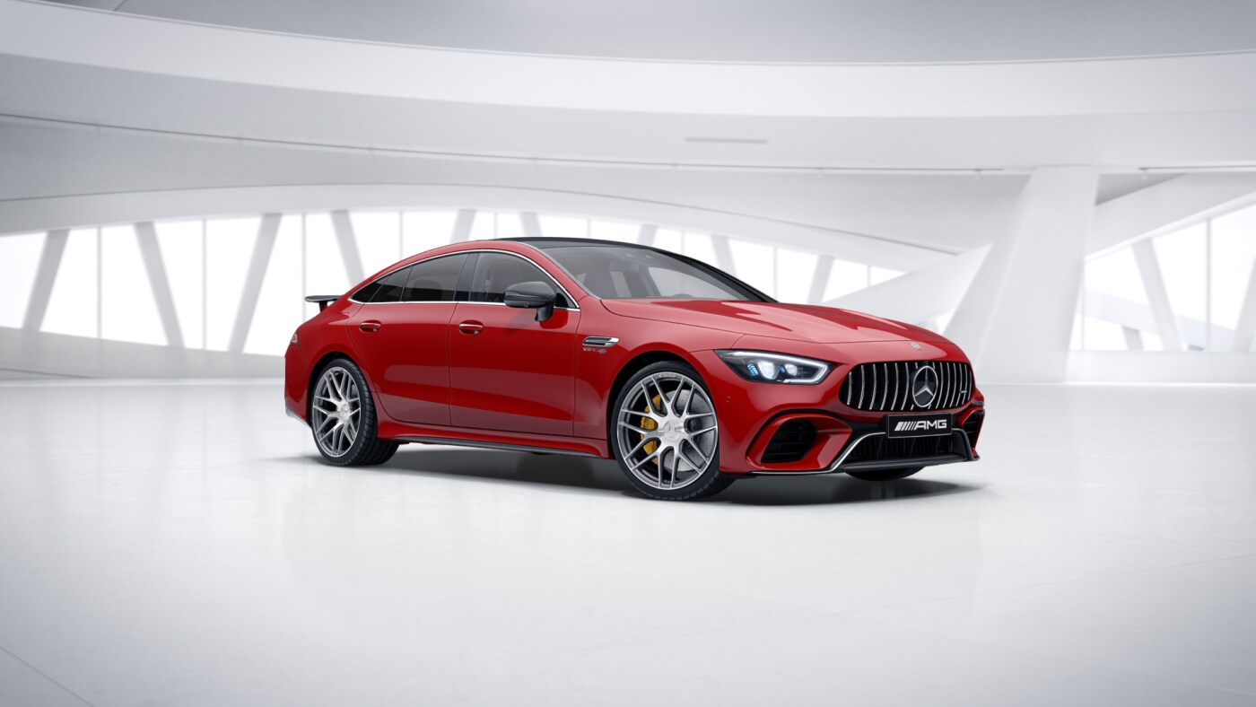 MERCEDES AMG GT 63 S 4MATIC+ 4-DOOR COUPÉ - červená jupiter metalíza