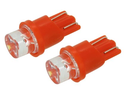73547 2 zarovka 1led 12v t10 cervena 2ks