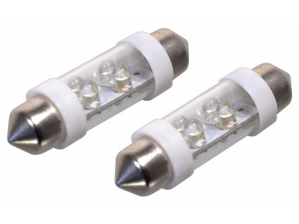 73583 3 zarovka 4led 12v suf sv8 5 38mm bila 2ks