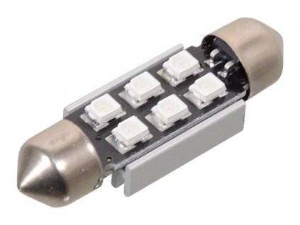 73676 3 zarovka 6 smd led 12v suf sv8 5 38mm s rezistorem can bus modra