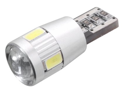 73655 4 zarovka 6 smd led 12v t10 s rezistorem can bus ready bila