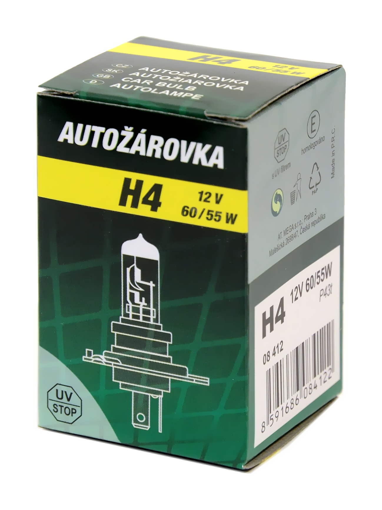 Green Žárovka 12V H4 60/55W P43t box