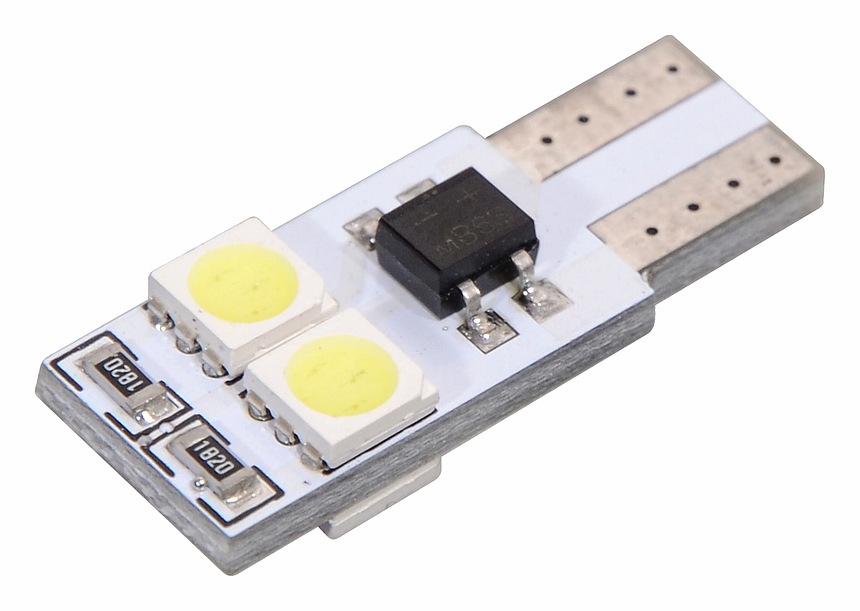 Compass Žárovka 4 SMD LED 12V T10 s rezistorem CAN-BUS ready bílá