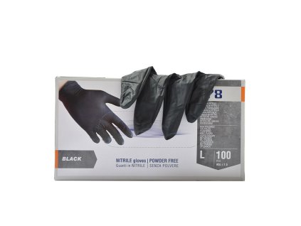REFLEXX Rukavice nitrilové bez pudru černé 100ks