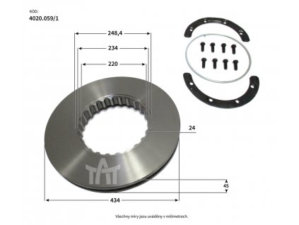 156 kotouc brzdovy renault volvo chlazeny vc montazni sady