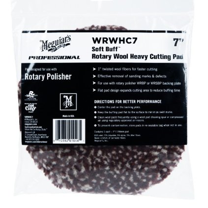 Meguiar's Rotary Wool Heavy Cutting Pad 7" / 175 mm - extra abrazivní vlněný lešticí kotouč určený pro rotační leštičku, 7"
