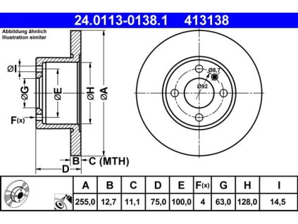 Brzdový kotouč přední ATE BMW 3