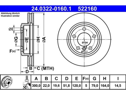 Brzdový kotouč přední ATE Power disk BMW 3, Z3, Z4