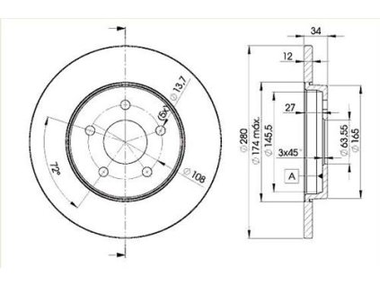 29871 brzdovy kotouc zadni ford mondeo iii
