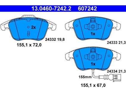 ATE brzdové desky přední VW TIGUAN 07-