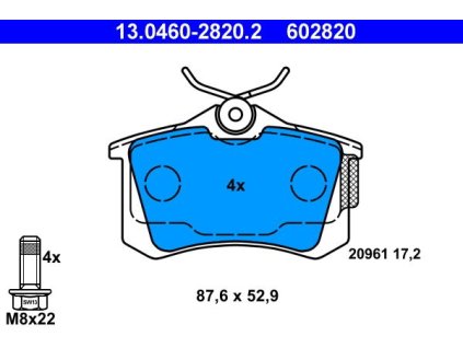 ATE  brzdové desky zadní Škoda Octavia 97-