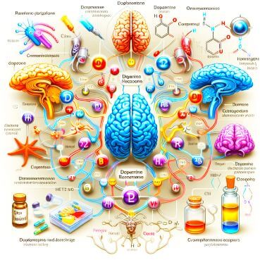 hormón dopamín, dopamínové receptory, dráhy, hypotéza - Vedecká Infografika