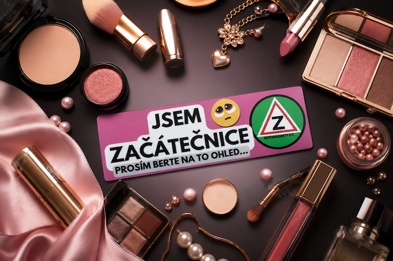 Žena s magnetem začátečnice na autě