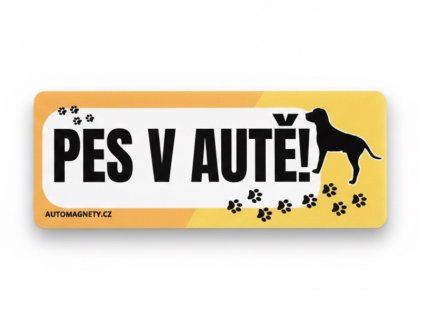 pes v autě magnetická samolepka na auto