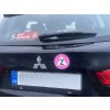 magnetická značka na auto začátečník růžová na autě