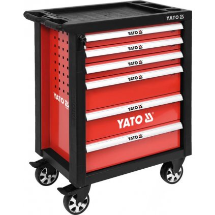 YATO Dielenský vozík 6 zásuviek červený