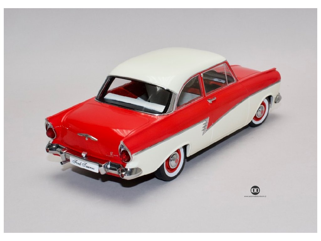 Model auta Ford Taunus 17M P2 1957 červená - bílá střecha 1