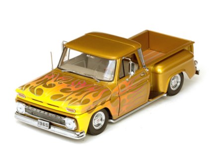 Chevrolet C 10 Stepside Pickup Lowrider 1965 zlatá 1 18 Sun Star 1393 01