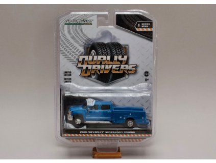 Chevrolet Silverado 2018 3500HD Dually Drivers valník modrá 1 64 Greenlight 46010 B 01