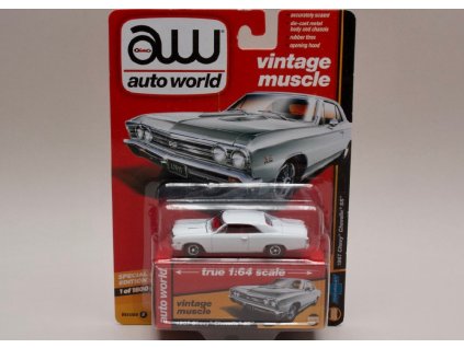 Chevrolet Chevelle SS 1967 bílá 1 64 Auto World 64132 01