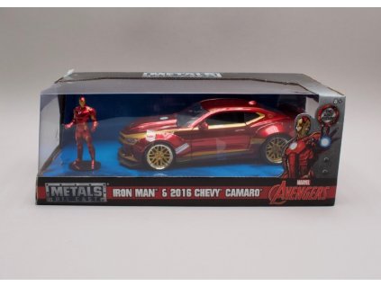 Chevrolet Camaro 2016 + figurka Avengers %22Iron Man%22 1 24 Jada Toys 99724 01