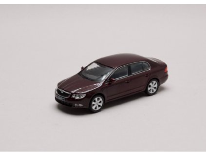 Škoda Superb II 2008 červená Rosso Brunello met 1 43 Abrex 143AB 010JB 01
