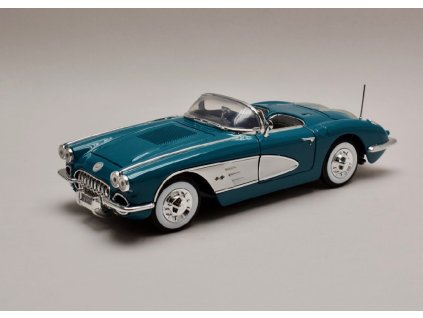 Chevrolet Corvette 1958 modro stříbrná 1 18 Motor Max 73109 01
