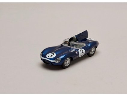 Jaguár D type #3 modrá vítěz 24h Le Mans 1957 1 43 Atlas 01