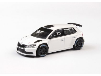 Škoda Fabia 2015 III R5 bílá šotolinová kola černá 1 43 Abrex 143XAB 605E2g 01