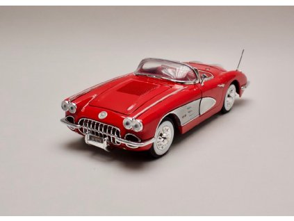 Chevrolet Corvette 1958 červeno stříbrná 1 18 Motor Max 73109 01