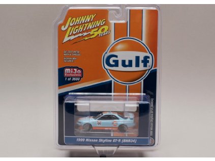 Nissan Skyline GT R #99 (BNR34) 1999 Gulf 1 64 Johnny Lichtning JLCP 7237 01